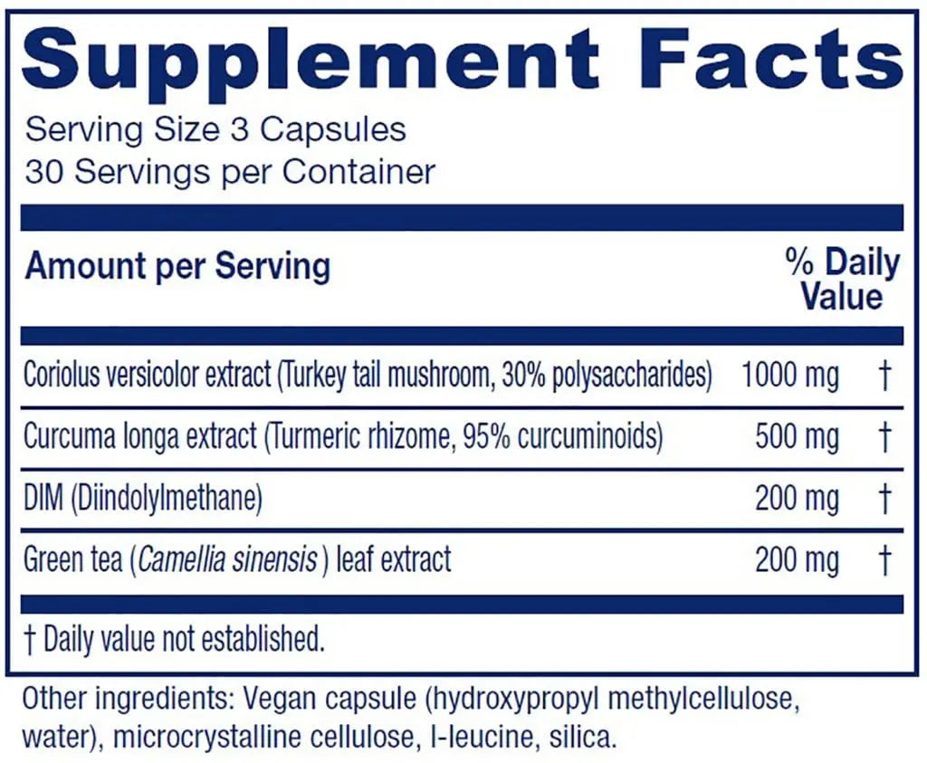 Vitanica CCDG Blend, Immune Support, DIM Supplement 200mg, Turkey Tail Mushroom, Turmeric, Green Tea, Vegan, 90 Capsules Vitanicanz supplements