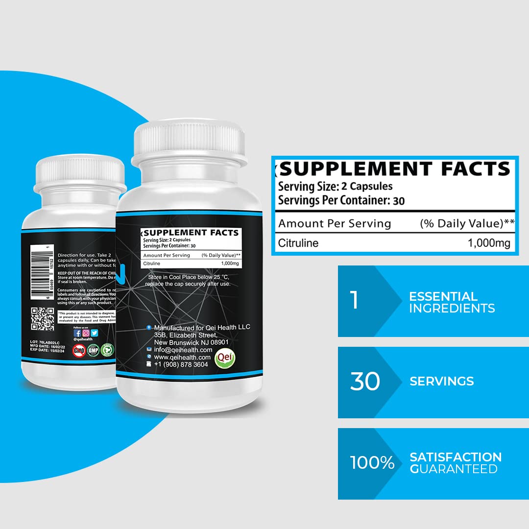 Qei Oxygen (Nitric Oxide) - L-Citrulline a Key Ingredient - Detoxes - Supports Blood Circulation Heath SecretAu supplements