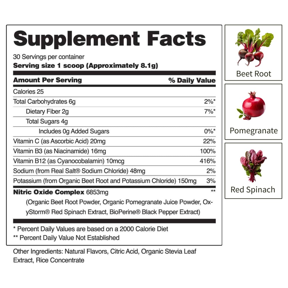 Snap Supplements USDA Organic Beet Root Powder, 3-in-1 Nitric Oxide Supplement Snap SupplementsAu supplements