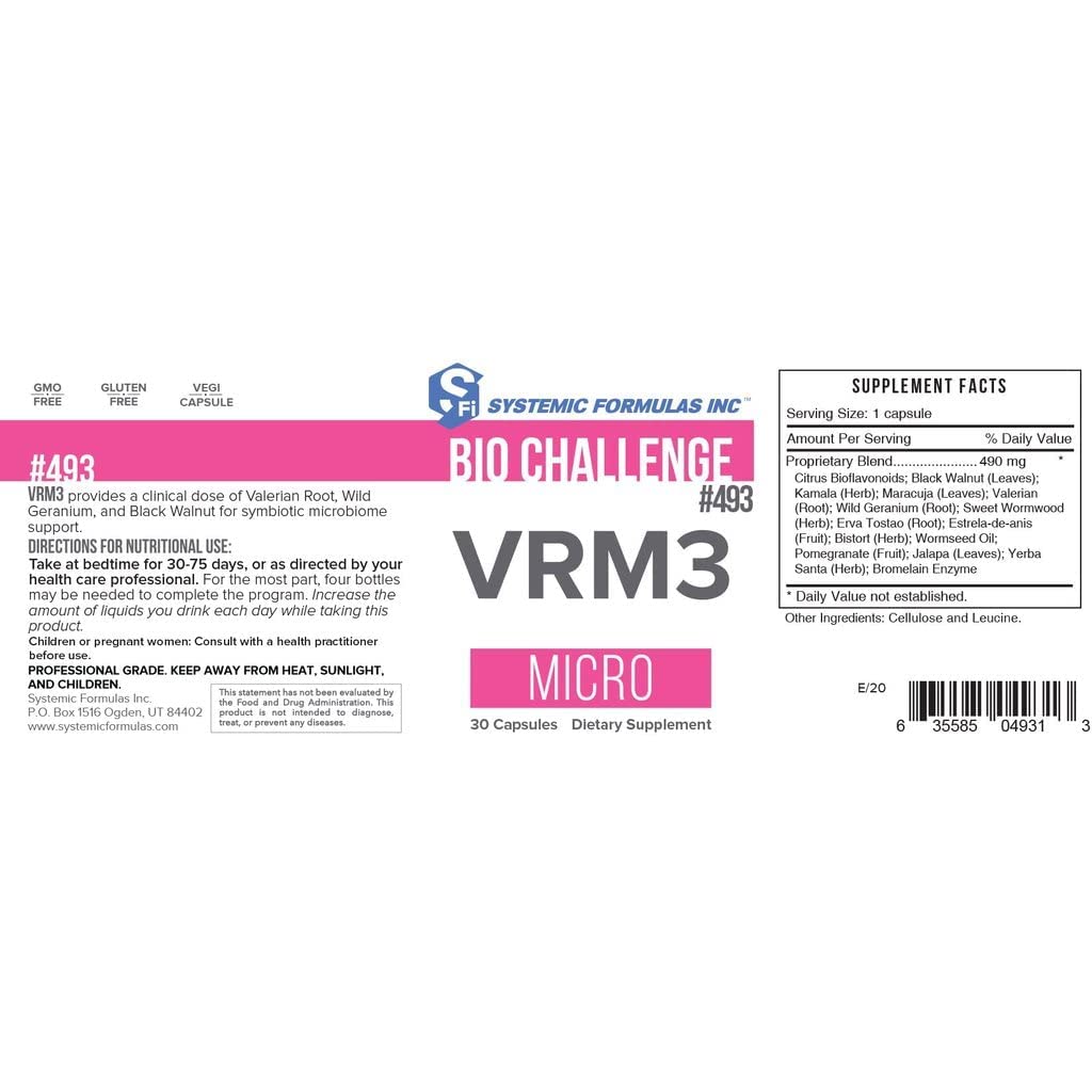 Systemic Formulas Bio Challenge VRM3 30 Capsules Systemic FormulasAu supplements