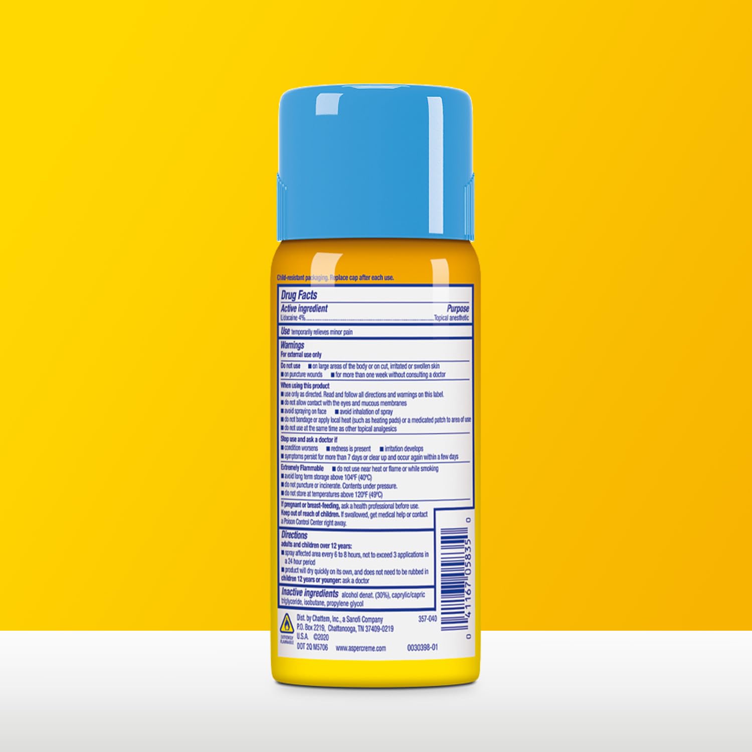 Aspercreme Lidocaine Dry Spray Soothes Aggravated Nerves, Numbing Topical Pain Relief Spray with Max-Strength 4% Lidocaine Sprays at Any Angle, 4 Oz. AspercremeAu supplements