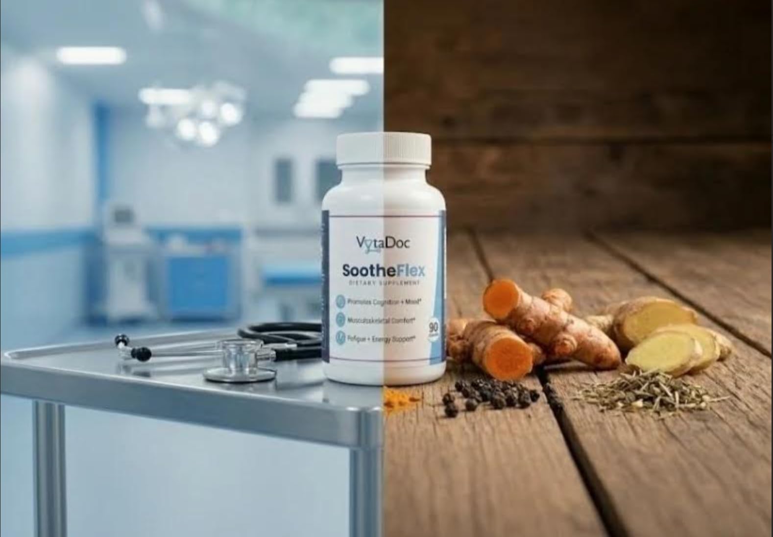 VytaDoc SootheFlex Joint, Energy & Mood Support for Women | Turmeric 900mg, Ferrochel® Iron, Magnesium Malate, Vitamin D3, Ginger, Selenium | 90 Capsules | Gentle Iron — Easy on Digestion VytaDocAu supplements