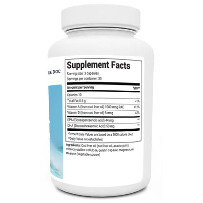 Dr. Berg Cod Liver Oil Capsules - New Formula Without OxBile - Rich in Omega-3 Fatty Dr. Berg NutritionalsUS supplements