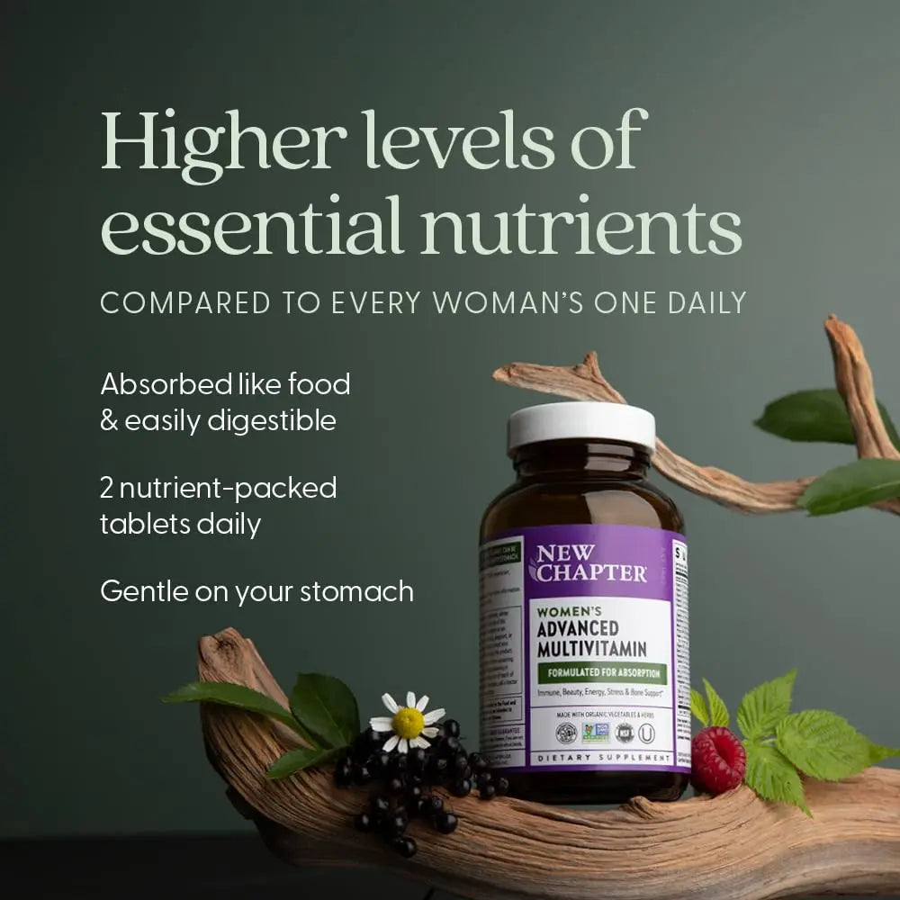 New Chapter Women's Multivitamin Advanced Formula for Stress, Bone, Immune, Beauty & Energy Support, Higher Levels New ChapterAu supplements