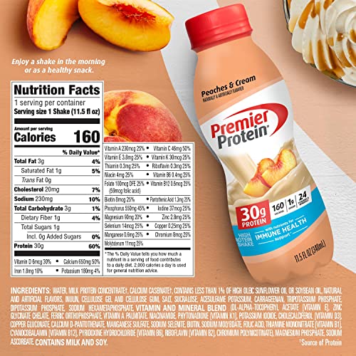 Premier Protein Shake 30g 1g Sugar 24 Vitamins Minerals Nutrients to Support Immune Premier ProteinUS supplements