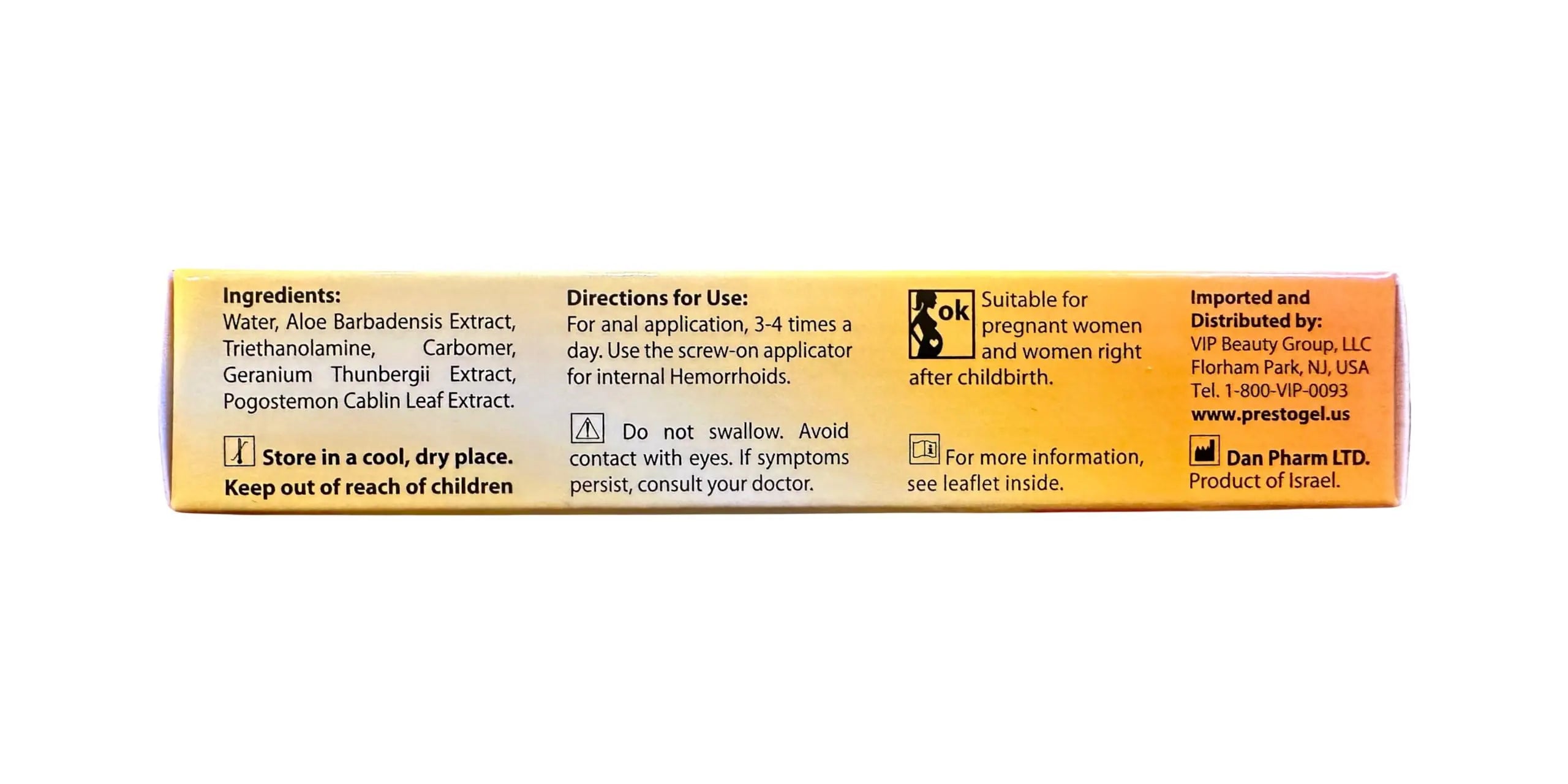 DR. SCHAVIT Presto Gel for Internal and External Hemorrhoids (Piles). A Natural Hemorrhoid Treatment Hemorrhoid Cream. Immediate Relief 25gr DR. SCHAVITAu supplements