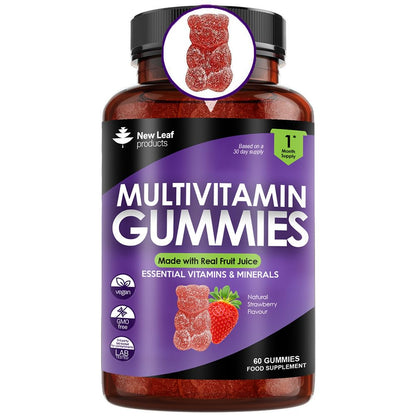 Multivitamin Gummies High Strength for Men Women - Vegetarian +14 Essential Vitamins NEW LEAF PRODUCTSUS supplements