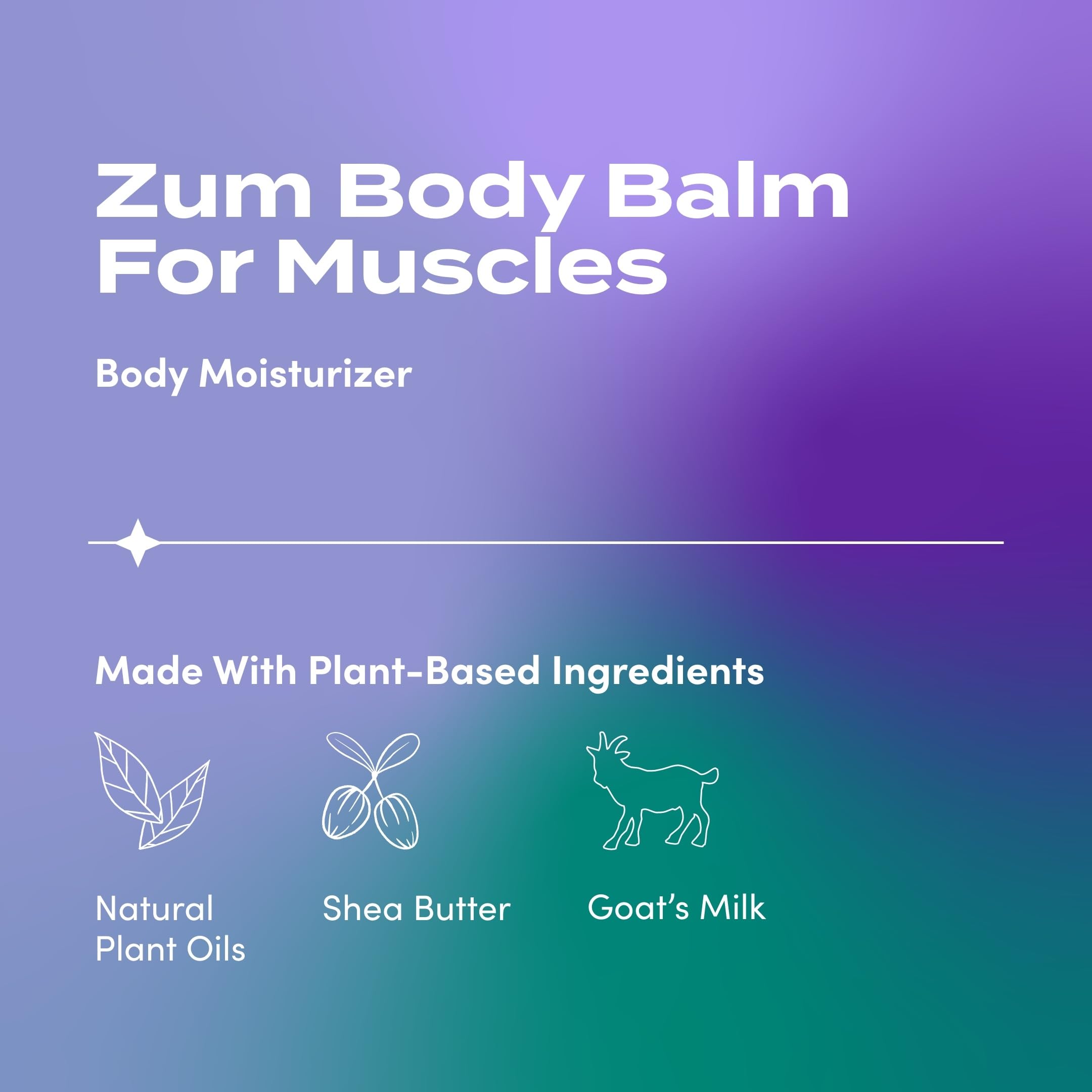 Zum Indigo Wild Body Balm for Muscles - Body Moisturizer for Women & Men - After Workout Muscle Recovery - Includes Goat's Milk, Shea Butter & Menthol - 2.5 oz ZumAu supplements