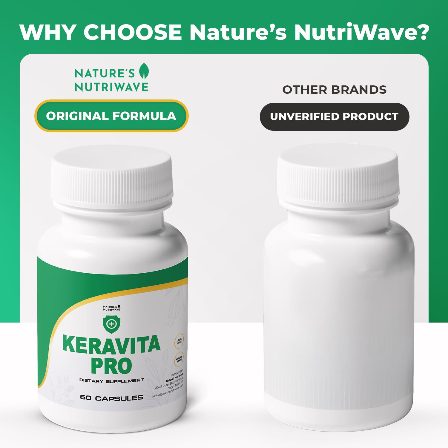Keravita Pro - Natural Supplement with Vitamins C, Vitamin E, Green Tea, Turmeric & Mushroom for Hair & Nail | Non-GMO, Stimulant-Free | Made in the USA, GMP-Certified | 60 Capsules - 1 Month Supply Nature’s NutriWaveAu supplements