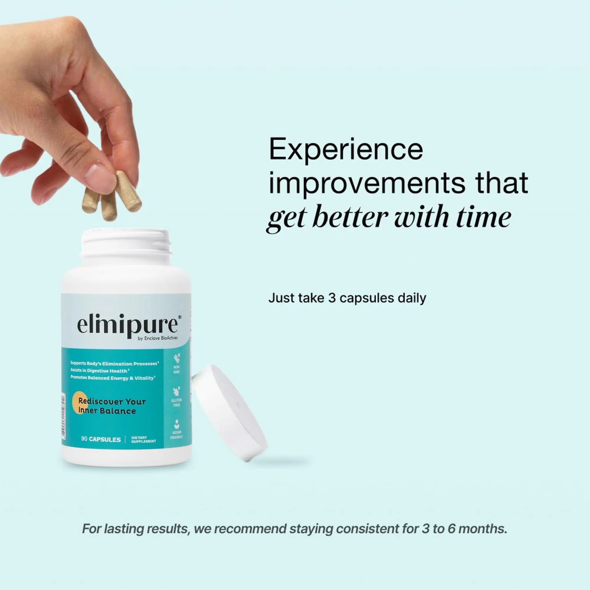 Elimipure Gut Cleanse & Restore Supplement: Natural & Effective Detox Cleanse Capsules | Fortify Your Microbiome | Effortless Morning Stools | Restore Your Gut from the Inside Out Elimipurenz supplements
