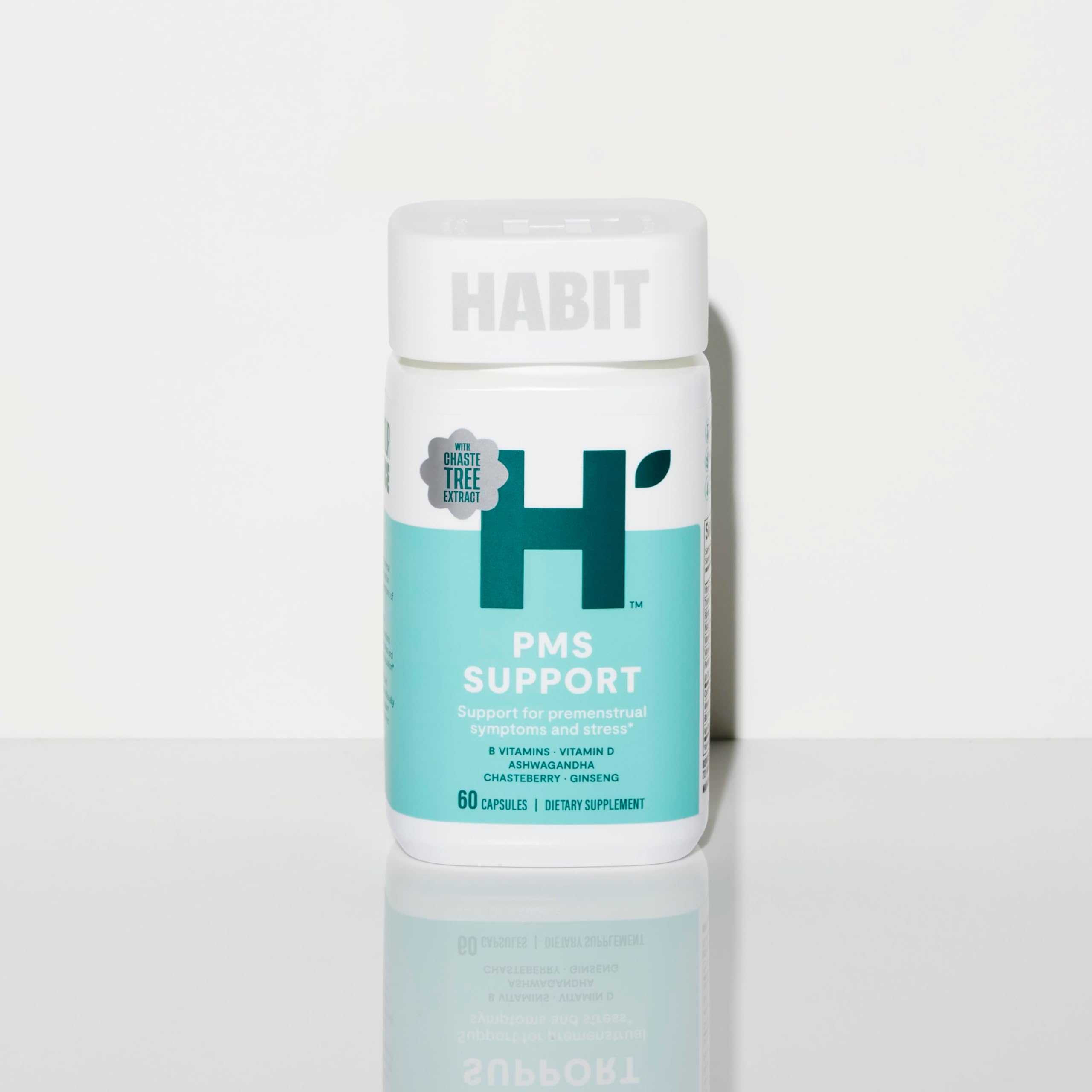 Habit PMS Support Supplement for Women (60 Capsules) - Supports Premenstrual Symptoms & Stress, Hormone Balance, Mood, B Vitamins, Vitamin D, Chasteberry, Ashwagandha, Gluten-Free, Non-GMO (1 Pack) H' HabitAu supplements