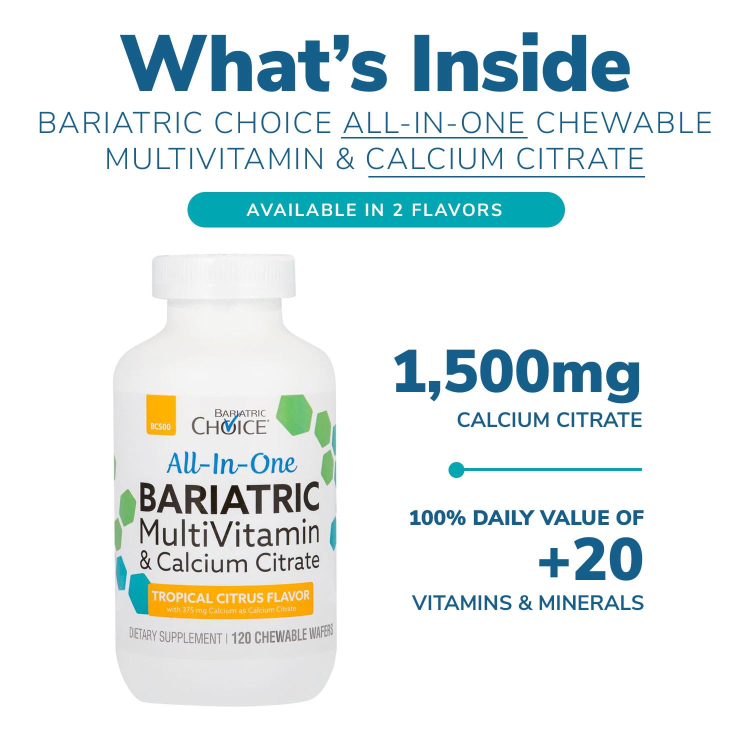 Bariatric Choice All-in-One Chewable Bariatric MultiVitamin with Iron & Calcium Citrate, Very Berry (120ct) Bariatric ChoiceUS supplements