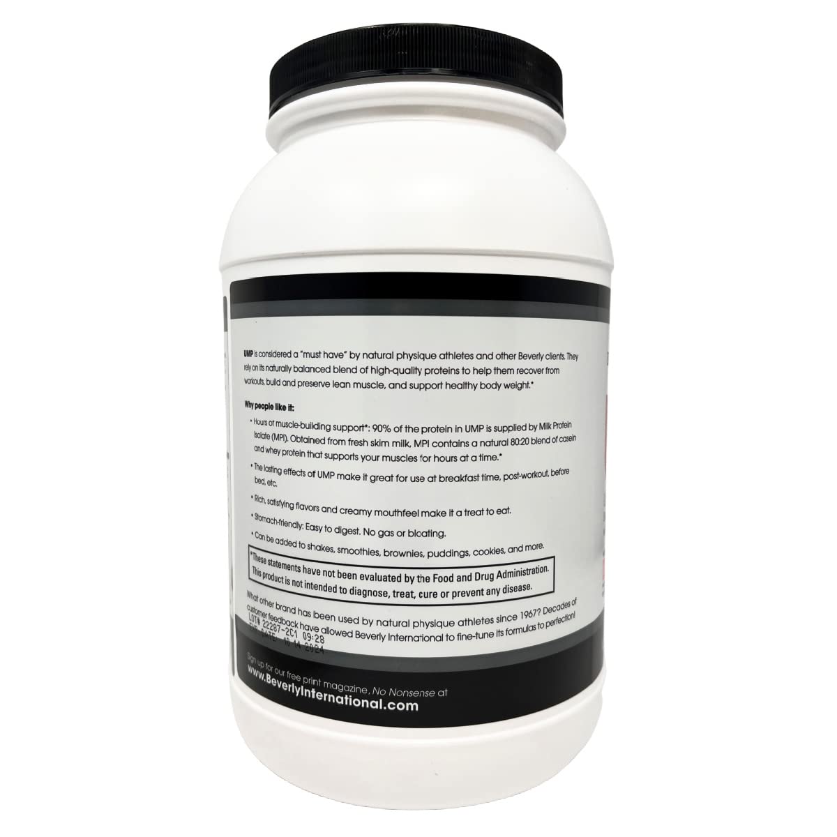 Beverly International UMP Protein Powder, Strawberry. Unique Whey-Casein Ratio Beverly InternationalUS supplements