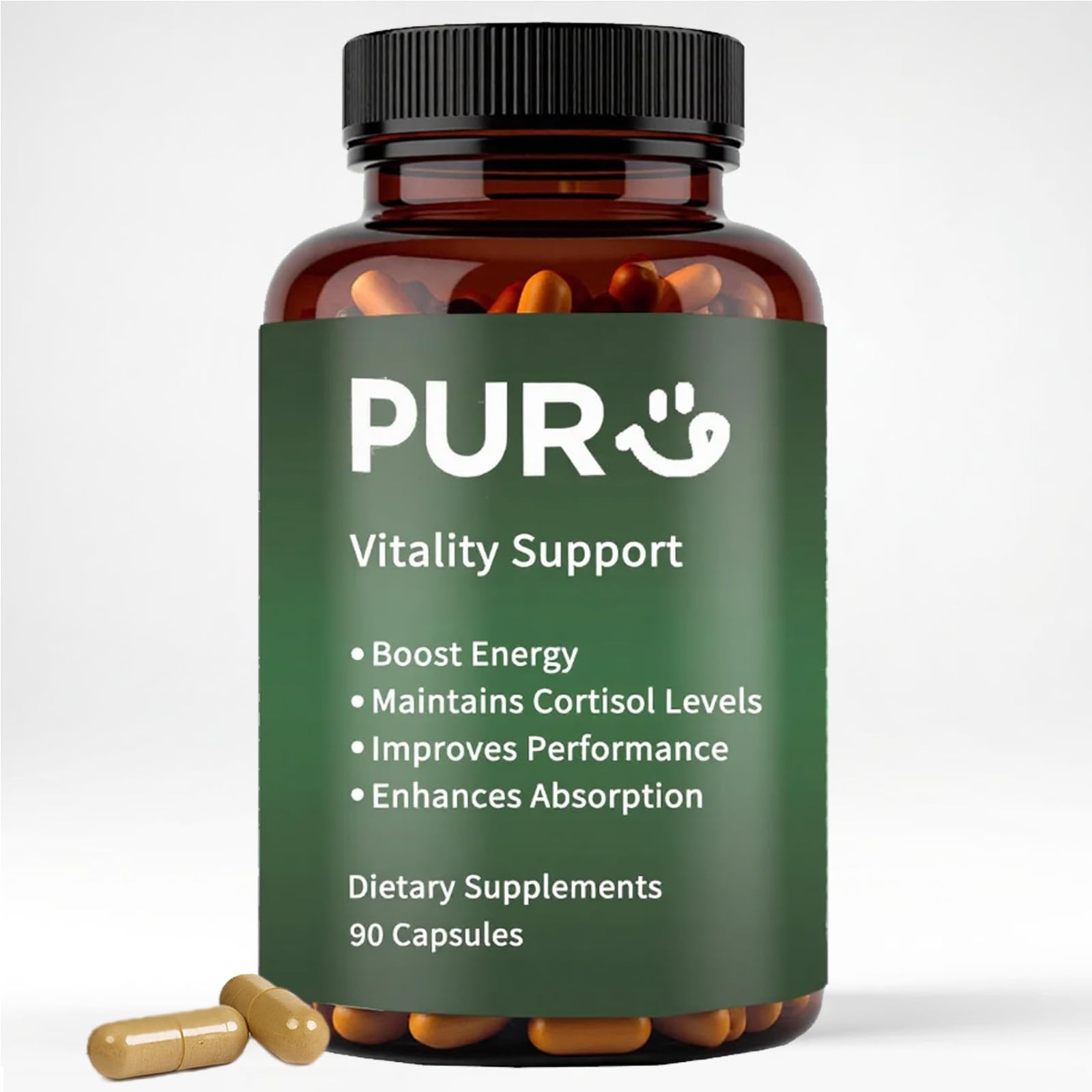 Maidlure Vitality Support - Men's Pills Blend with Ashwagandha, Shilajit, Black Pepper Extract & Vitamin | Natural & Organic Energy Enhancement - 90 Capsules MaidlureAu supplements