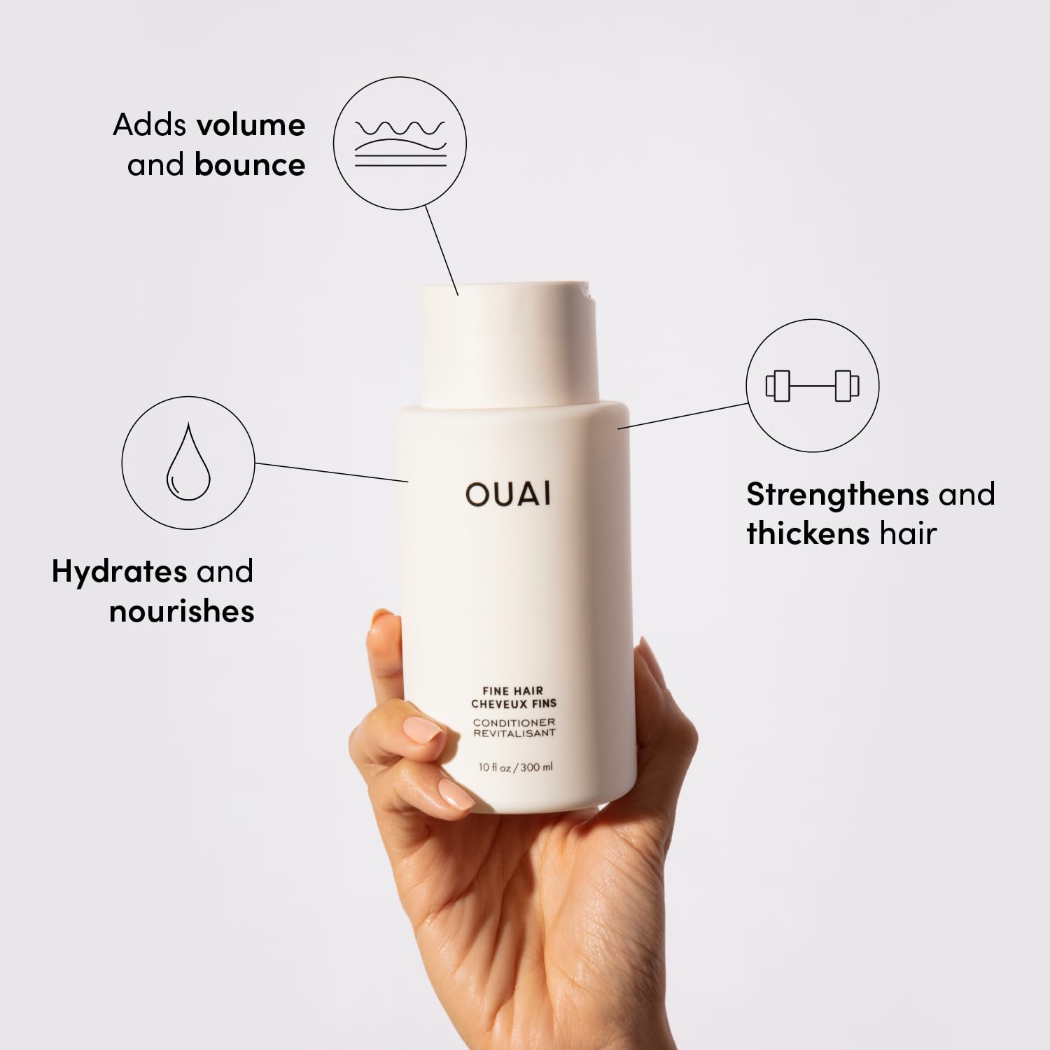 OUAI Fine Shampoo and Conditioner Set - Sulfate Free Shampoo and Conditioner for Women & Men - Made with Keratin, Marshmallow Root, Shea Butter & Avocado Oil - Free of Parabens & Phthalates (10 Fl Oz) OUAIAu supplements