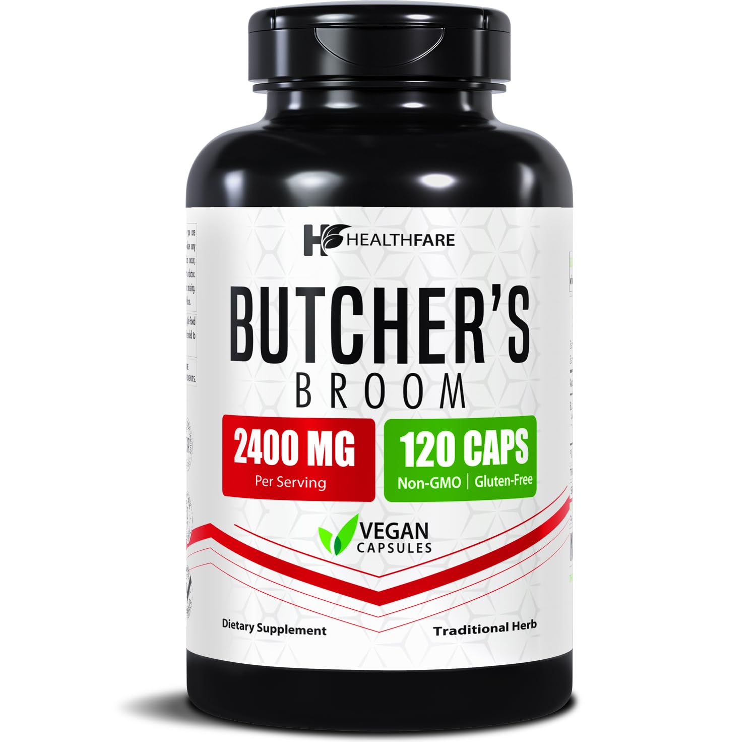Healthfare Butchers Broom Supplement | Capsules Extract 2400mg | 120 Vegetarian Pills | Premium Herbal Root Supplement | Circulation & Vein Support | Non-GMO, Gluten-Free | Made in USA HealthfareAu supplements