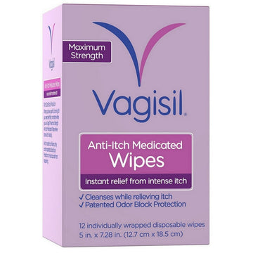 Vagisil Anti-Itch Medicated Wipes, Maximum Strength 12 ea (Pack of 12) VagisilAu supplements