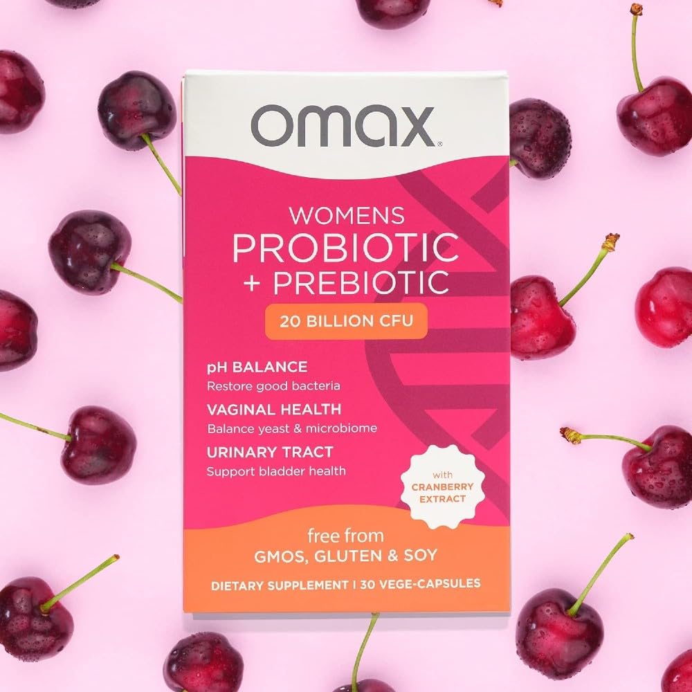 2 Pack Omax Prebiotics & Probiotics for Women, pH Balance, Vaginal Health, Urinary Tract, Yeast Omax3Au supplements