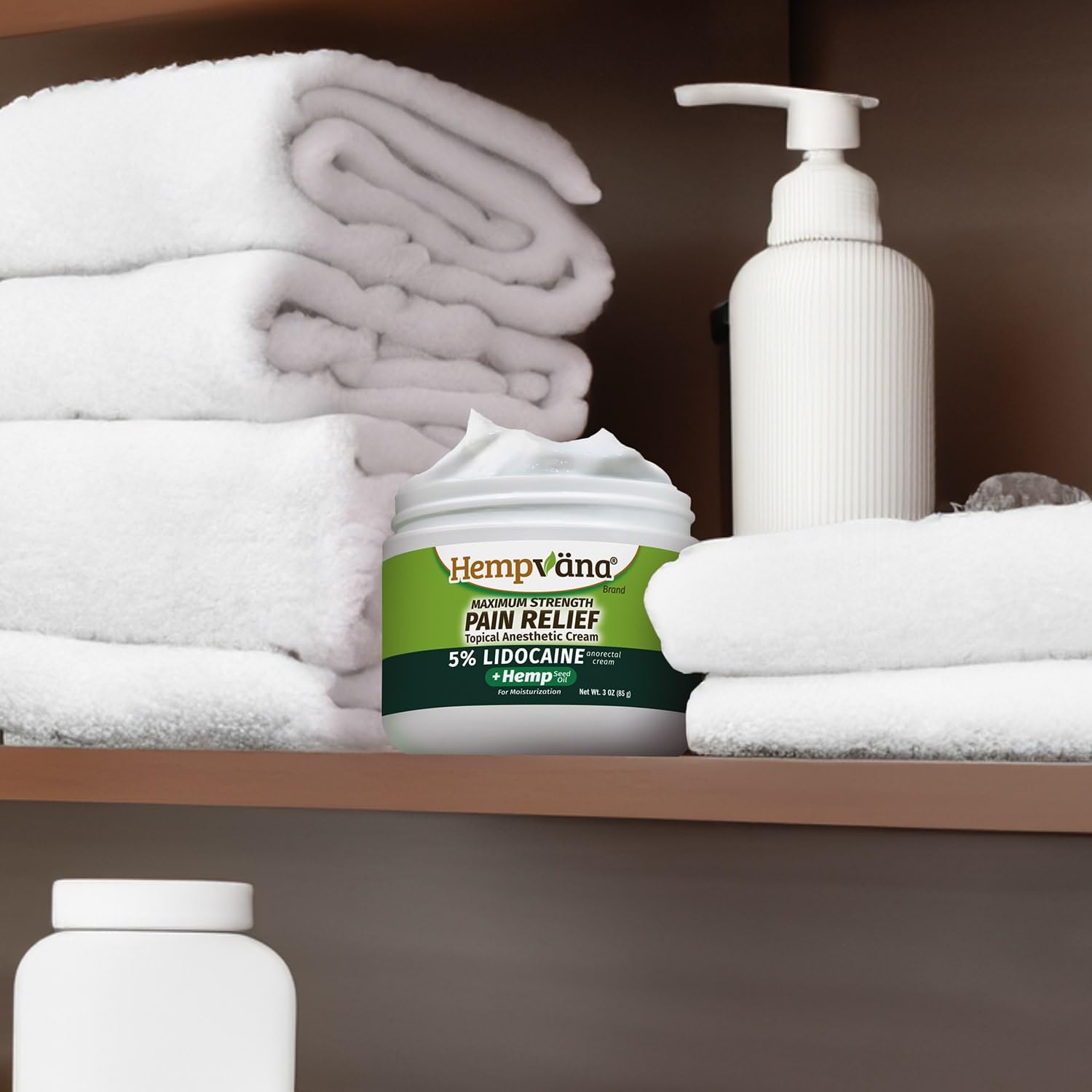 Hempvana 5% Lidocaine Relief Cream, Maximum Strength, AS-SEEN-ON-TV, Strong Cream, Numbs Irritated Nerves for Fast Anorectal Relief, Non-Greasy, Targeted Long-Lasting Relief. Enriched with Hemp, 3 Oz HempvanaAu supplements