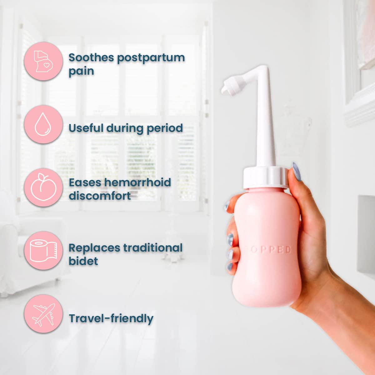 Popped Peri Bottle for Postpartum Care | Portable Bidet | Spray Bottle for Pain Relief, Tears POPPEDAu supplements