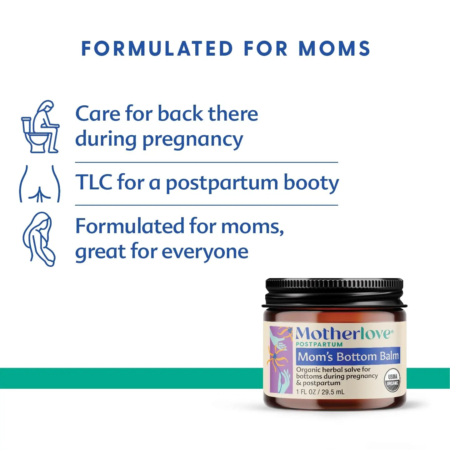 Motherlove Mom's Bottom Balm (1 oz) Organic Herbal Salve w/Witch Hazel for Bottoms During Pregnancy & Postpartum —Non-GMO Ointment MotherloveAu supplements