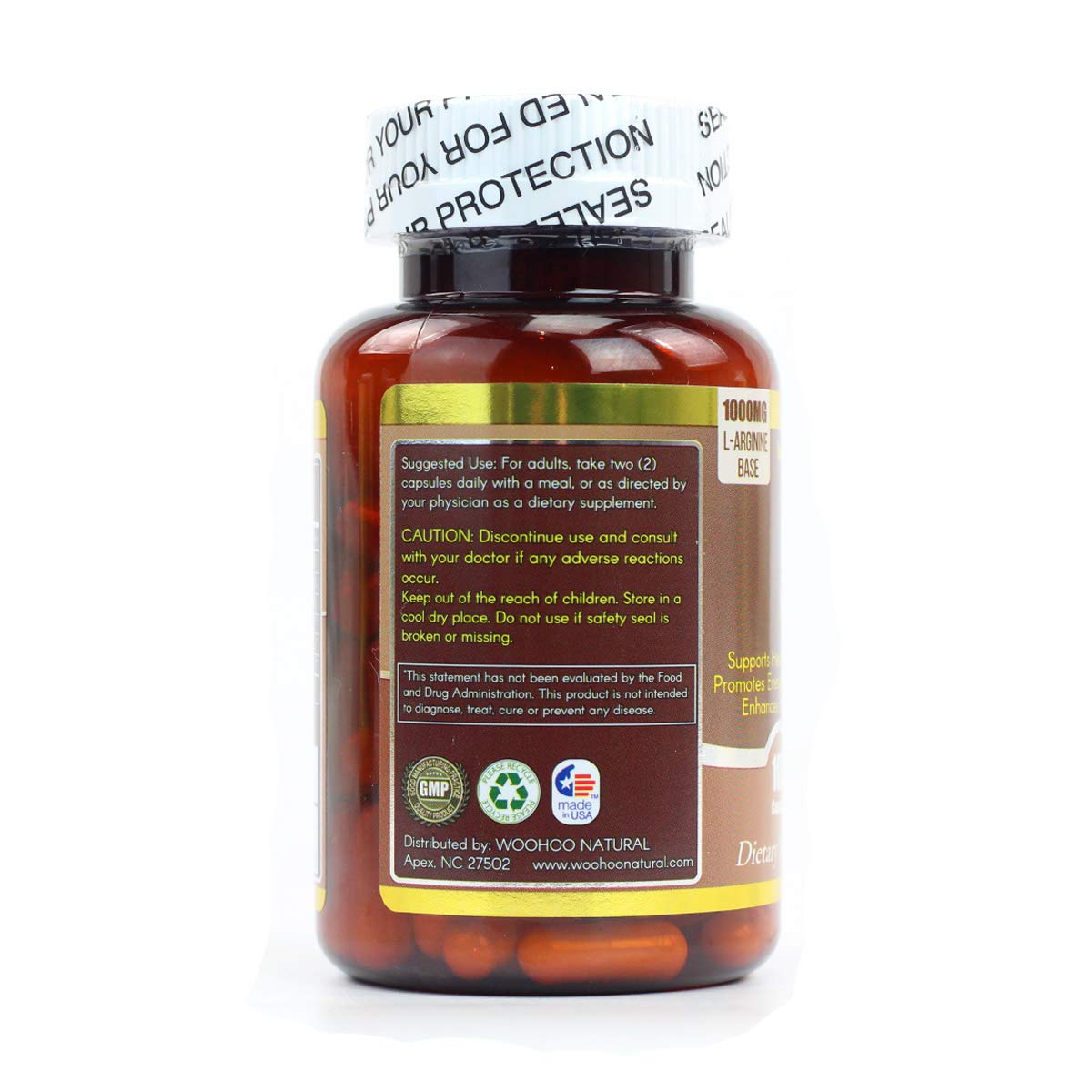 WooHoo Natural Nitric Oxide Synthase NOS 100 Capsules WOOHOOUS supplements