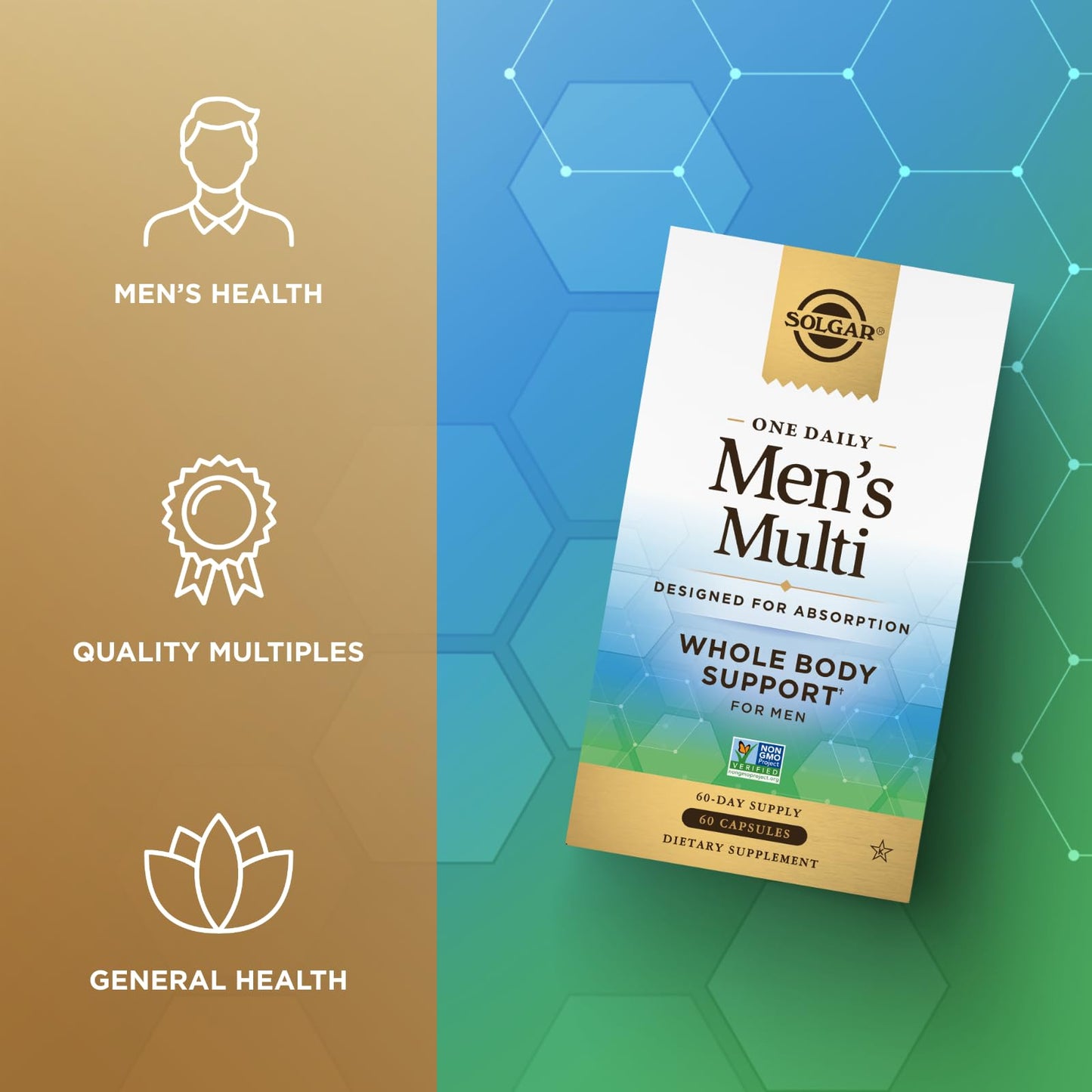 SOLGAR One a Day Women & Mens Bundle:Daily Women's Multi Whole Body Support, 60 Servings + Daily Men's Multivitamin Whole Body Support Supplement, 60 Servings SOLGARUS supplements