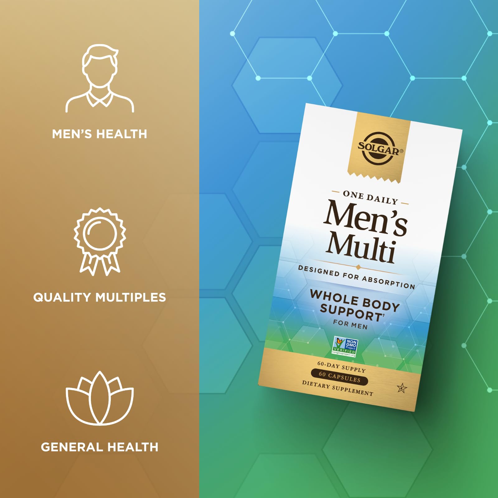 SOLGAR One a Day Women & Mens Bundle:Daily Women's Multi Whole Body Support, 60 Servings + Daily Men's Multivitamin Whole Body Support Supplement, 60 Servings SOLGARUS supplements