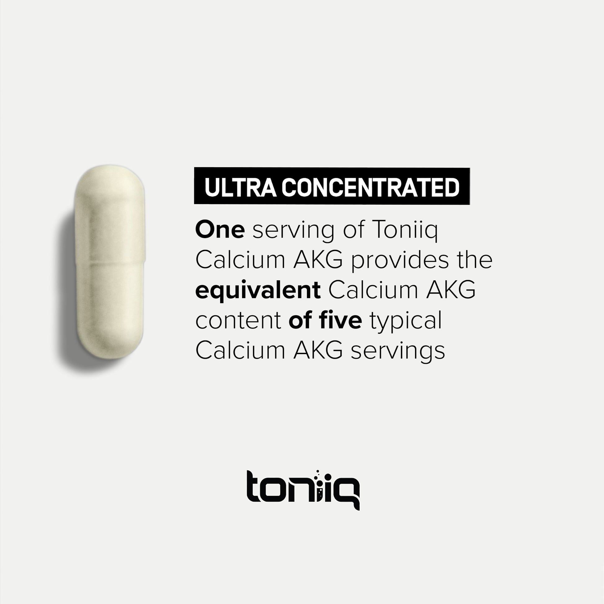 Toniiq 1500mg Ultra High Purity Ca AKG Supplement - 99%+ Highly Purified and Bioavailable Calcium Alpha-Ketoglutarate - Calcium AKG Longevity Supplement - 120 Ca-AKG Vegetarian Capsules ToniiqAu supplements