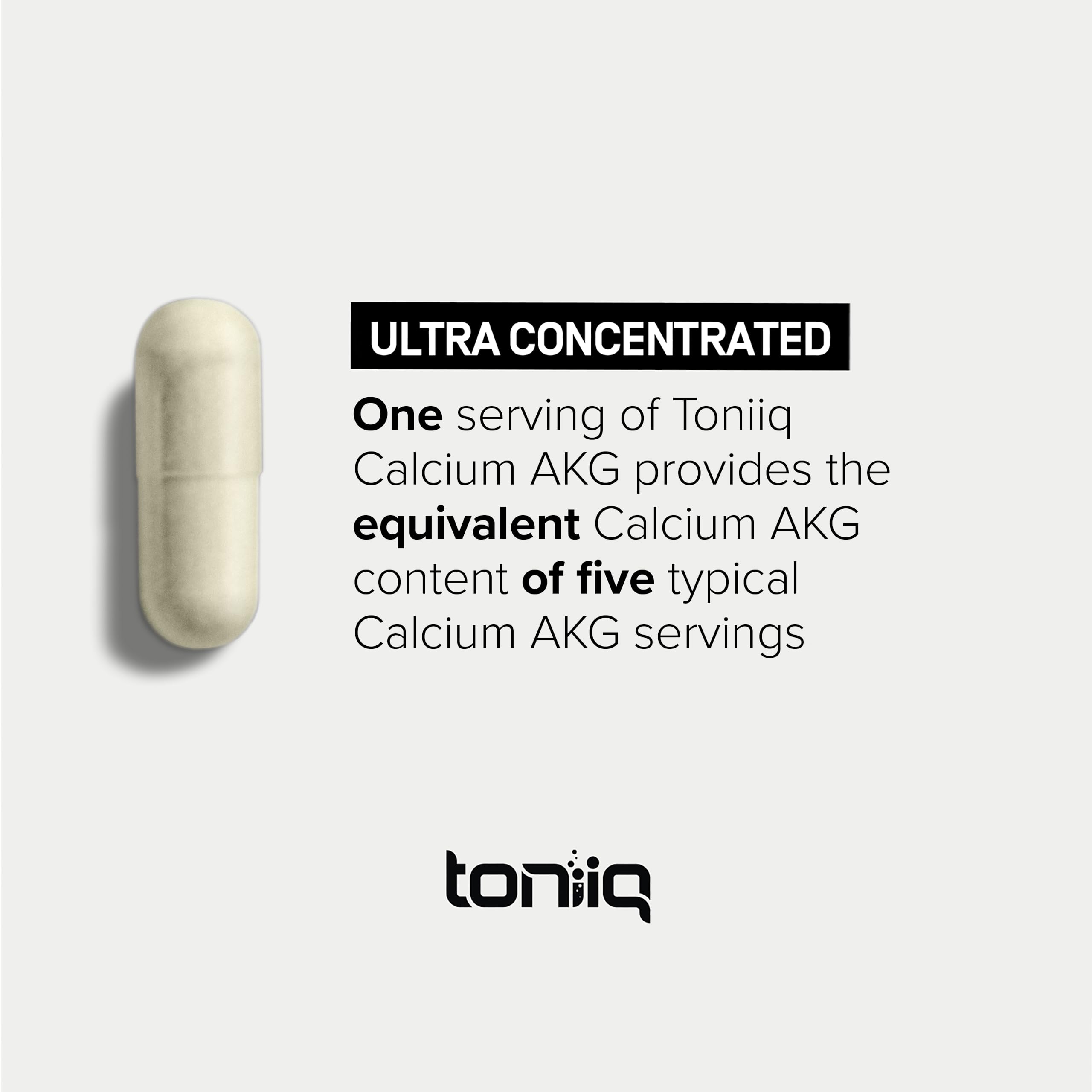Toniiq 1500mg Ultra High Purity Ca AKG Supplement - 99%+ Highly Purified and Bioavailable Calcium Alpha-Ketoglutarate - Calcium AKG Longevity Supplement - 120 Ca-AKG Vegetarian Capsules ToniiqAu supplements