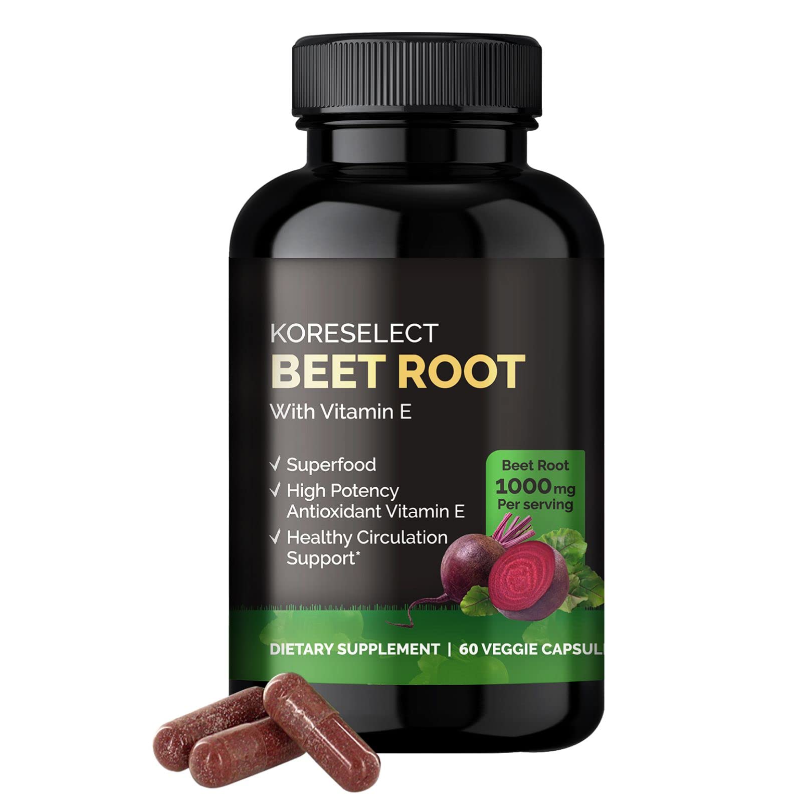 KORESELECT Beet Root & Tart Cherry Capsules 16,000mg Capsules Bundle for Nitric Oxide KORESELECTAu supplements