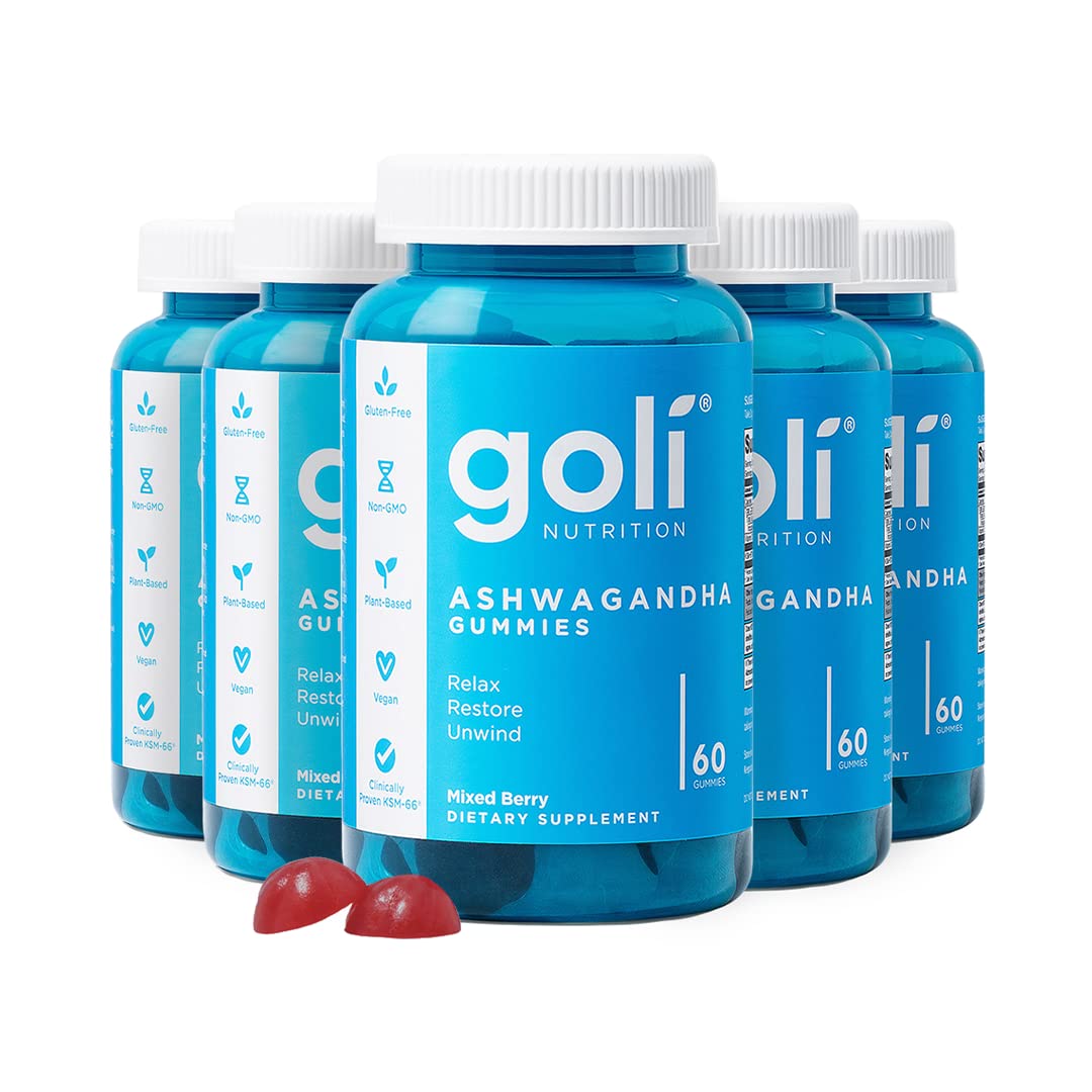 Goli Ashwagandha & Vitamin D Gummy - 300 Count - Mixed Berry, KSM-66, Vegan, GoliUS supplements