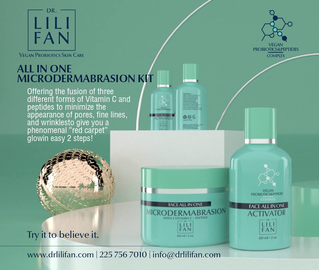 Dr Lili Fan Probiotic All-In-One Microdermabrasion Kit with Vitamin C and Peptides. Your At-Home Spa Treatment. Get Radiant, Healthy-Looking Skin. 2 fl oz Dr Lili FanAu supplements