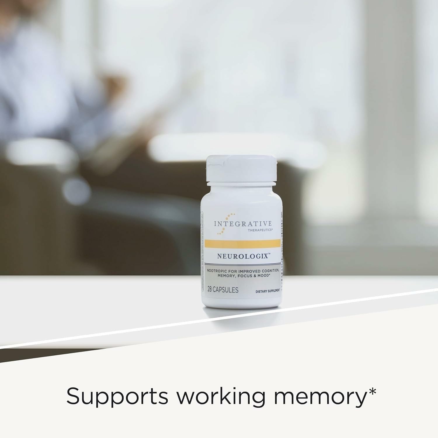 Integrative Therapeutics Neurologix - Brain Health Supplement* - Non-Stimulant Nootropic Supplement for Focus* - Memory Support* - Vegan, Gluten-Free & Dairy-Free - 120 Capsules (60 Servings) Integrative TherapeuticsAu supplements
