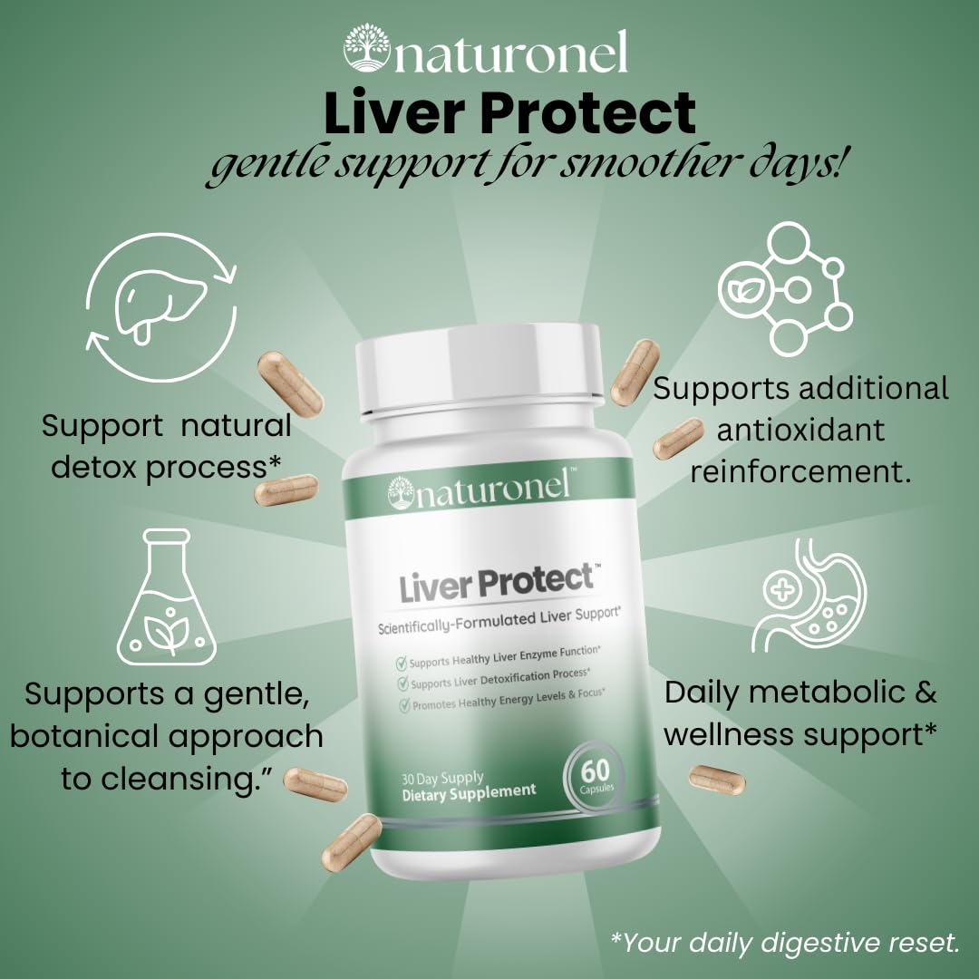 Naturonel Liver Protect – Liver Cleanse Detox & Repair | Liver Detox with Milk Thistle, Beetroot, Artichoke, Dandelion, Chicory, Yarrow, Jujube & Herbal Detox Blend | Made in USA, GMP Certified (1) NaturonelAu supplements