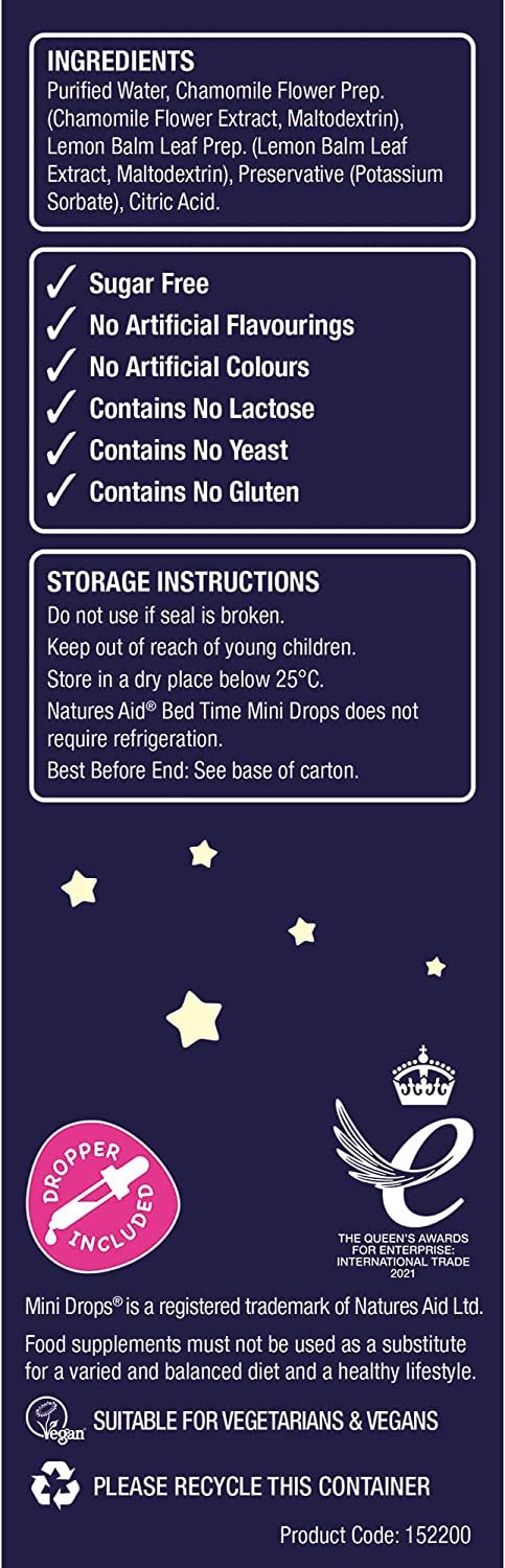 Natures Aid Bed Time Mini Drops for Children 3 Months - 5 Years, 50ml natures aidUS supplements