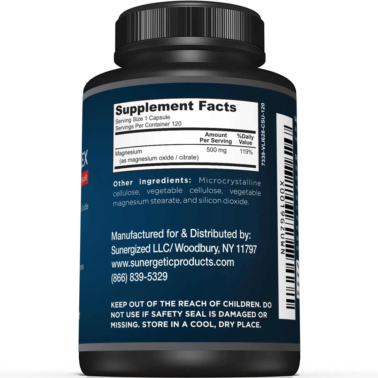 Premium Magnesium Citrate Capsules – Powerful 500mg Magnesium Oxide & Citrate Supplement – Helps Support Healthy Bones, Muscles, Teeth, Energy & Relaxation – 120 Vegetable Capsules SunergeticAu supplements