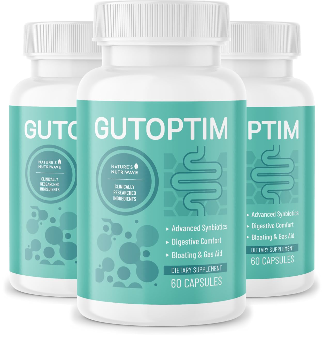 GutOptim Probiotic & Prebiotic Capsules | Pre and Probiotics for Synbiotic Gut Health & Bloating Relief for Women & Men | Enzyme with Probiotics for Digestive Health | Non-GMO, 60 Ct, 3 Month Supply Nature’s NutriWaveAu supplements