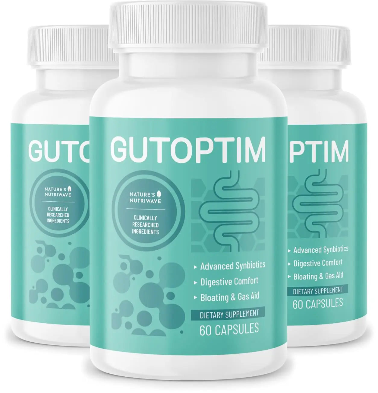 GutOptim Probiotic & Prebiotic Capsules | Pre and Probiotics for Synbiotic Gut Health & Bloating Relief for Women & Men | Enzyme with Probiotics for Digestive Health | Non-GMO, 60 Ct, 3 Month Supply Nature’s NutriWaveAu supplements