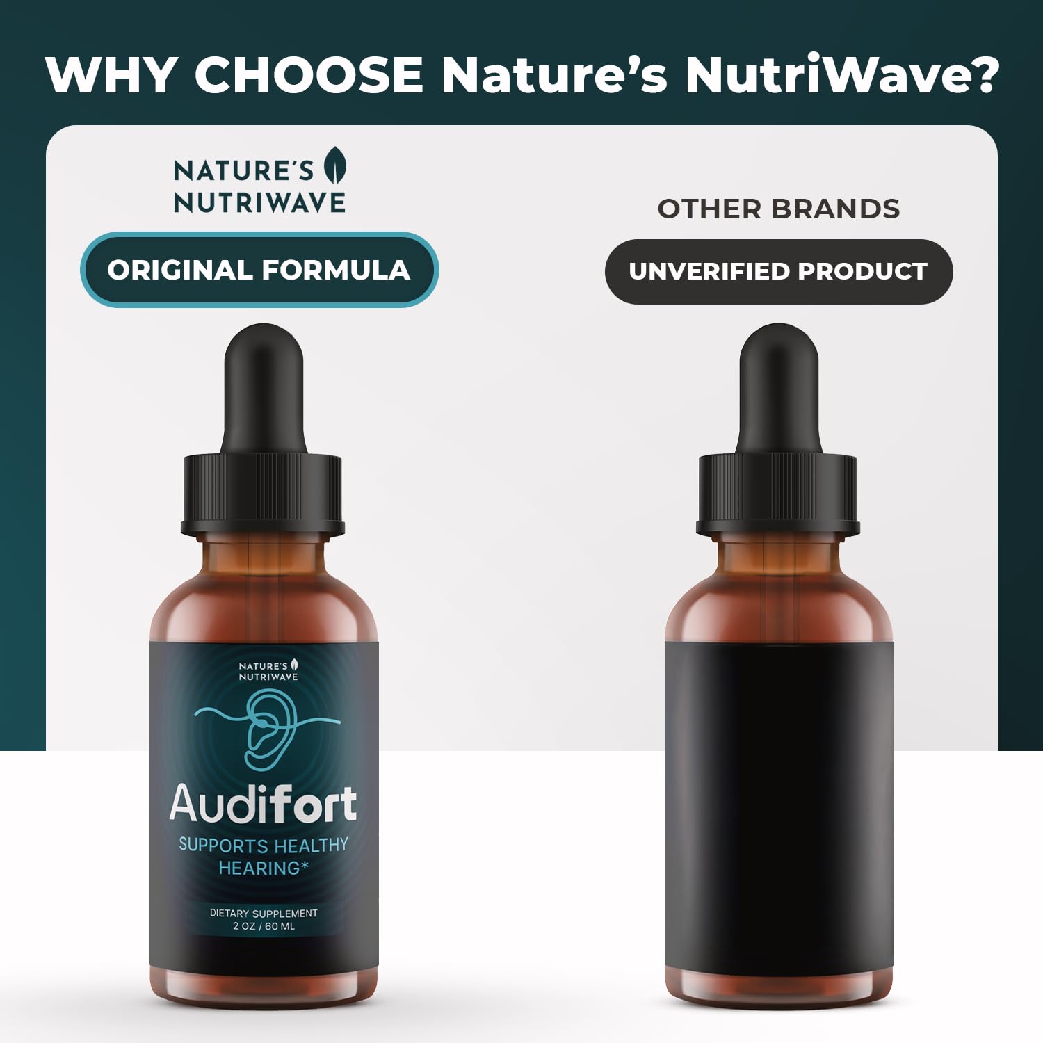 Nature’s NutriWave Audifort Drops – Herbal Liquid Supplement with Grape Seed & Panax Ginseng – Non-GMO, Easy-to-Take, Made in the USA – 60 Servings, 1 Month Supply Nature’s NutriWaveAu supplements