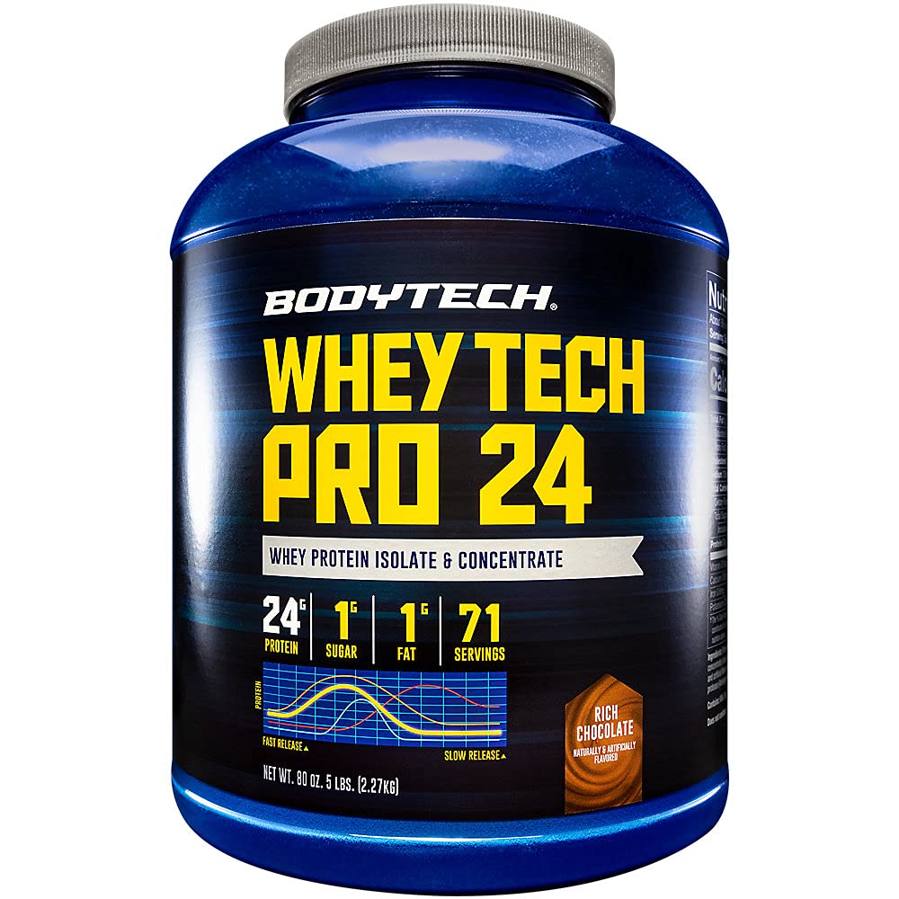 BODYTECH Whey Tech Pro24 Powder Rich Chocolate (5 lbs/ 71 Servings) BODYTECHUS supplements