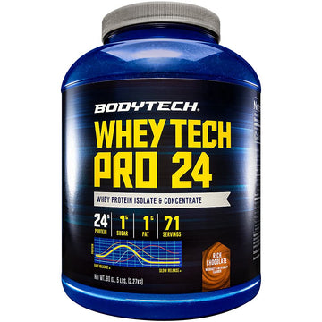 BODYTECH Whey Tech Pro24 Powder Rich Chocolate (5 lbs/ 71 Servings) BODYTECHUS supplements