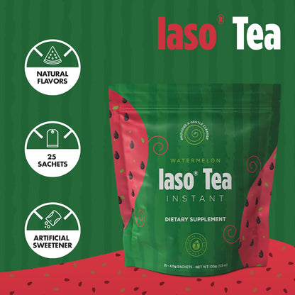 Iaso Instant Tea Watermelon Flavor - 4 grams (25 Sachets) Total Life ChangesUS supplements