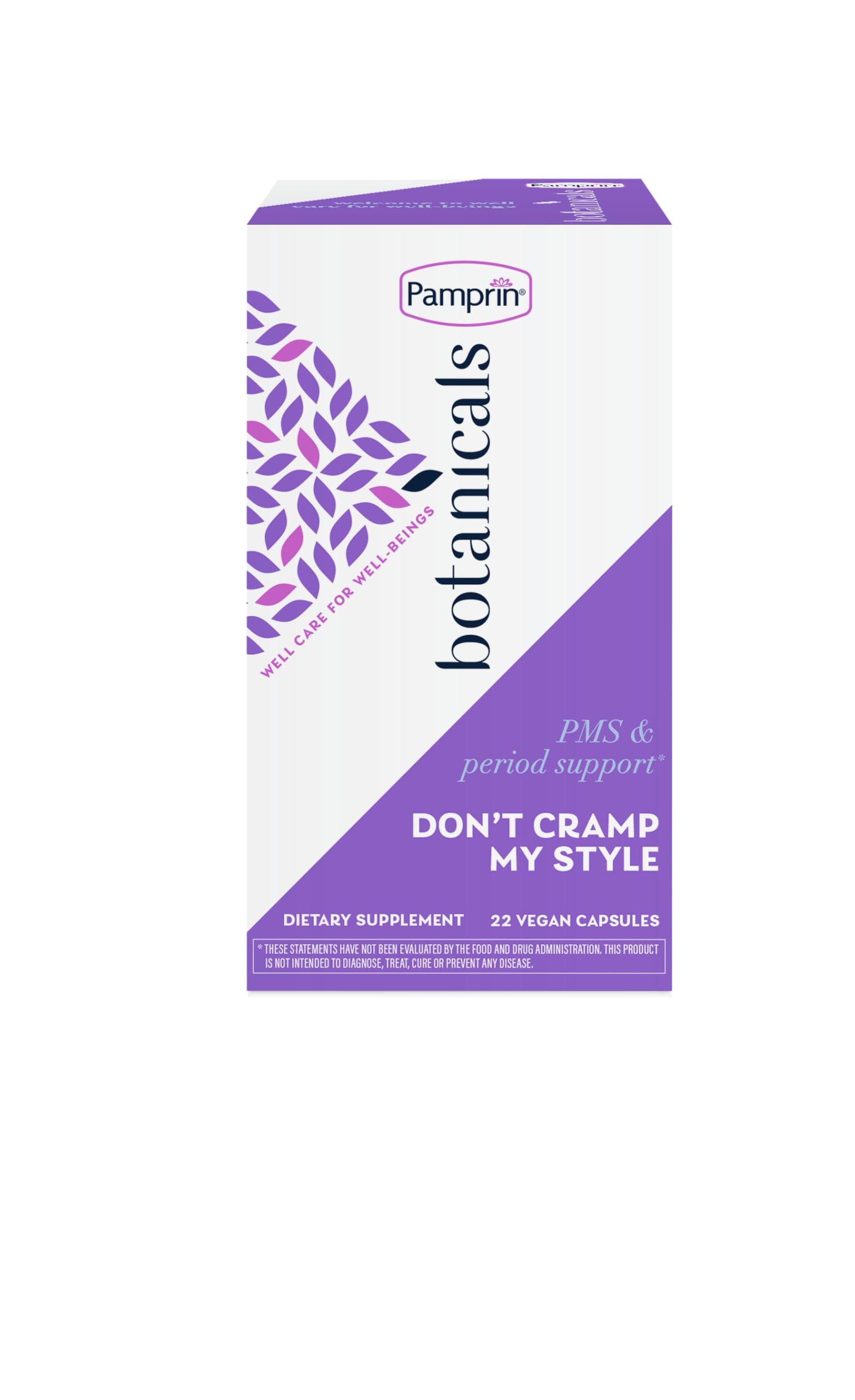 Pamprin Botanicals Supplement for PMS & Period Support, with Ashwagandha, Magnesium, Turmeric, Vitamin B6, Chasteberry, 22 Count PamprinAu supplements