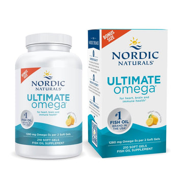 Nordic Naturals Ultimate Omega, Lemon Flavor - 210 Soft Gels - 1280 mg Omega-3 - High-Potency Fish Oil with EPA & DHA - Promotes Brain & Heart Health - Non-GMO - 105 Servings Nordic NaturalsAu supplements