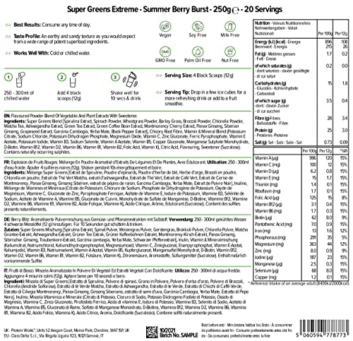 Protein Works Super Greens Extreme Powder , 156 Health Benefits , 41 Active Ingredients , Vegan Protein WorksUS supplements