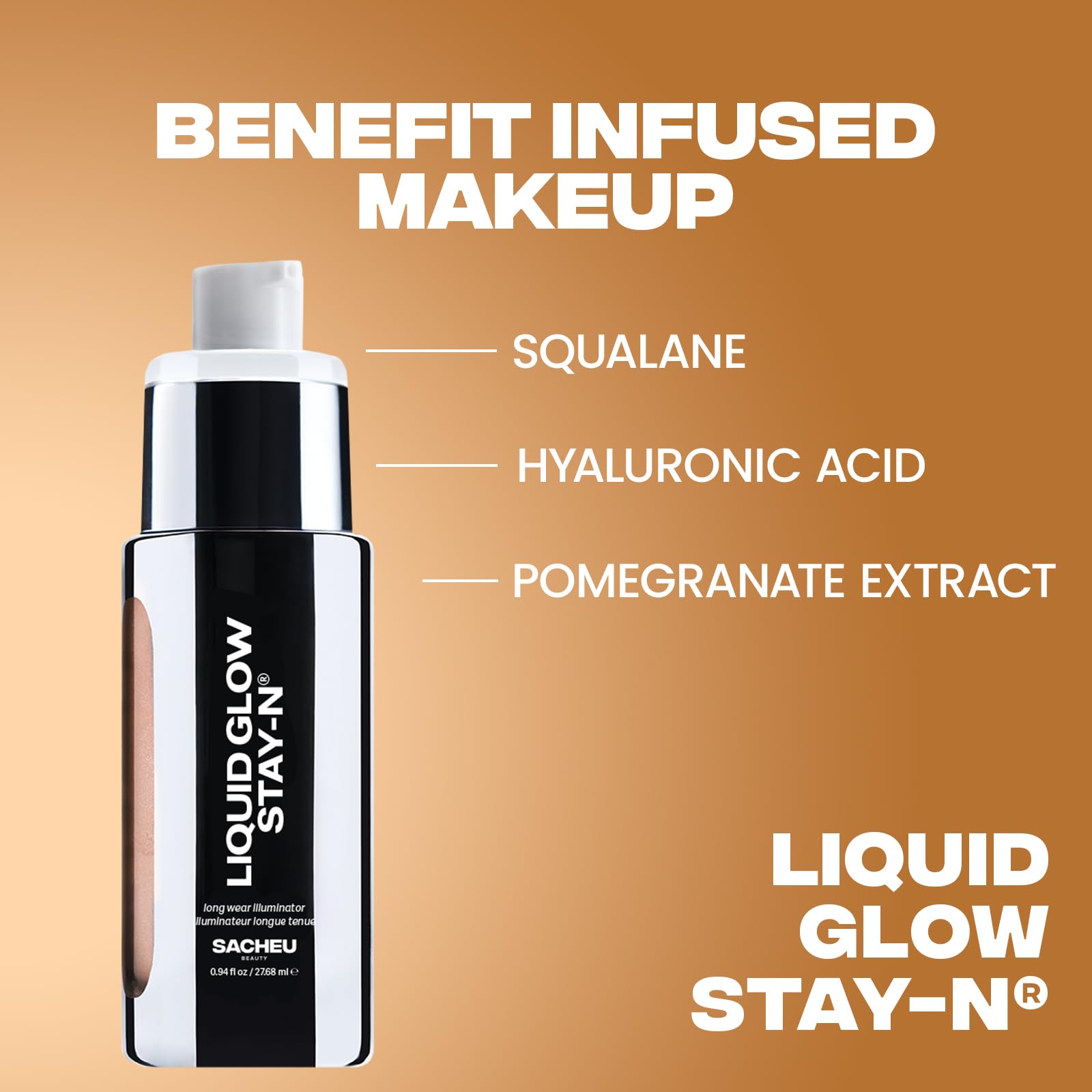 Sacheu Liquid Glow STAY-N Liquid Highlighter & Illuminator Makeup — 30ml Long Lasting Luminous Glow Lightweight Dewy Finish, Glow Getter SacheuAu supplements