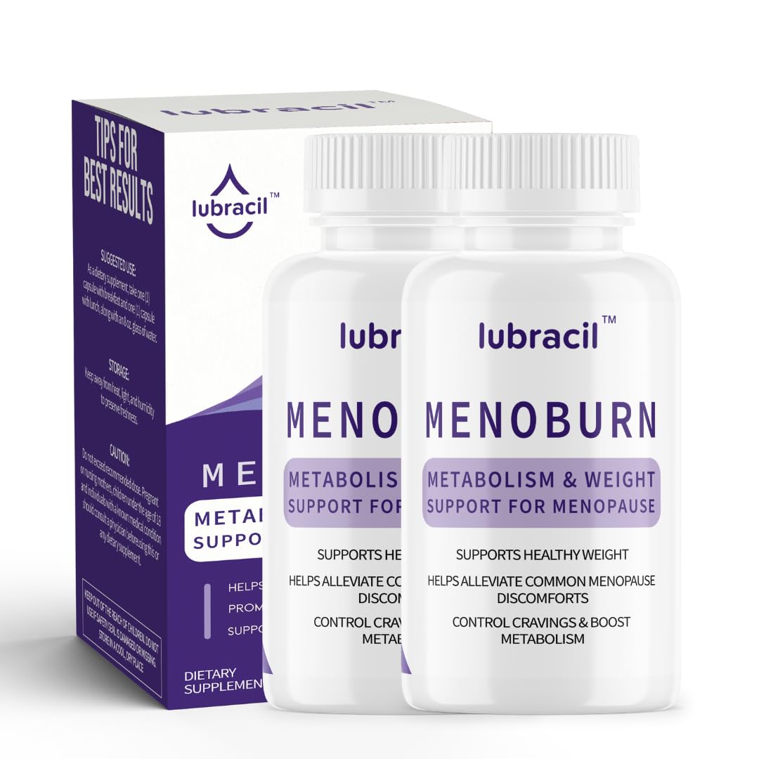 Lubracil Menoburn Perimenopause & Menopause Supplements for Women – Helps Metabolism, Estrogen & Wellness – Targets Hot Flashes, Bloating & Energy – 120 Count, 2 Pack LubracilAu supplements