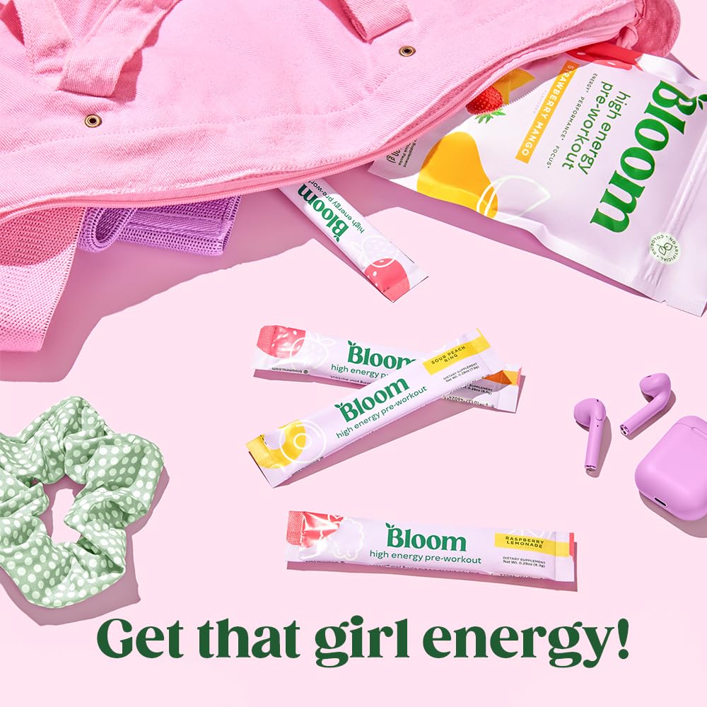 Bloom Nutrition High Energy Pre Workout Powder for Women - Natural Caffeine Powder Bloom NutritionAu supplements
