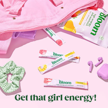 Bloom Nutrition High Energy Pre Workout Powder for Women - Natural Caffeine Powder Bloom NutritionUS supplements